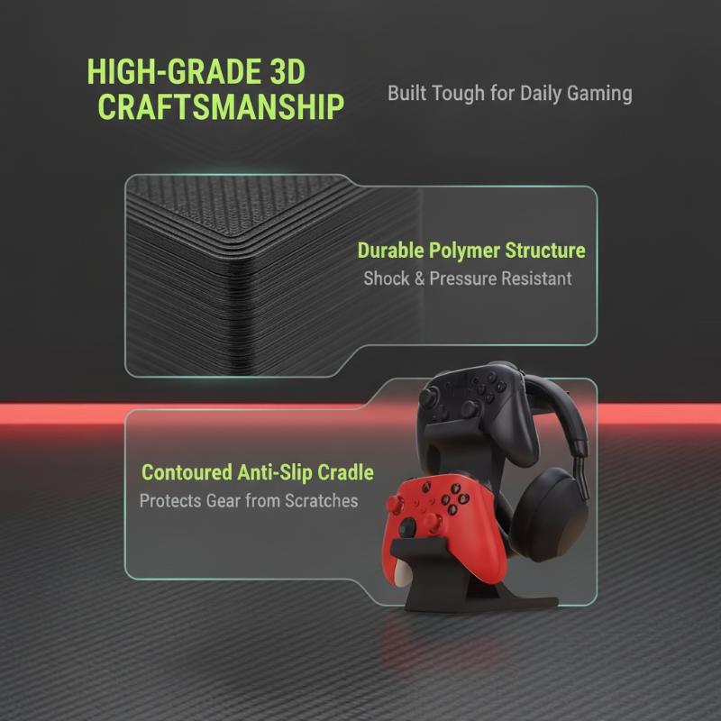 Gaming Accessories Rack - Evrensel Çift Oyun Kolu Kulaklık Standı,