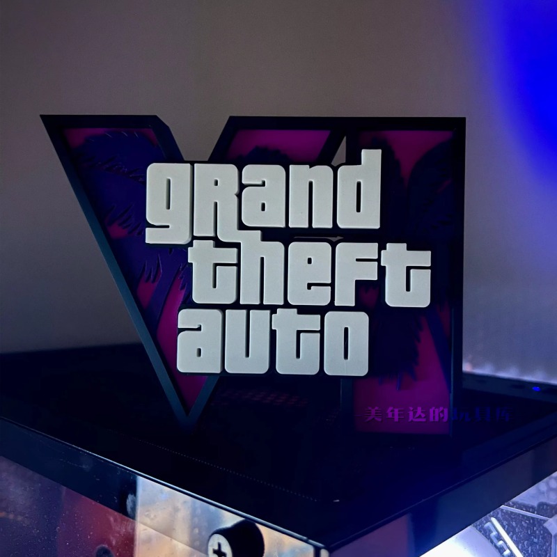 3D GTA 6 Grand Theft Auto Logo - Accessories For Your Gaming Room incelemesi ve fiyatı